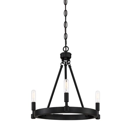 Designers Fountain Fiora 3 Light Rustic Black Chandelier For Dining Rooms 92583-BK